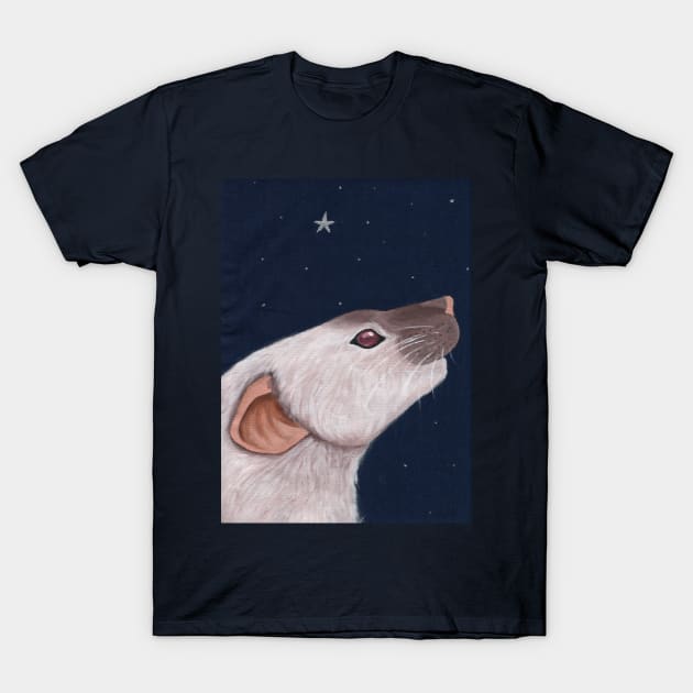 Siamese Rat Star Gazing T-Shirt by WolfySilver